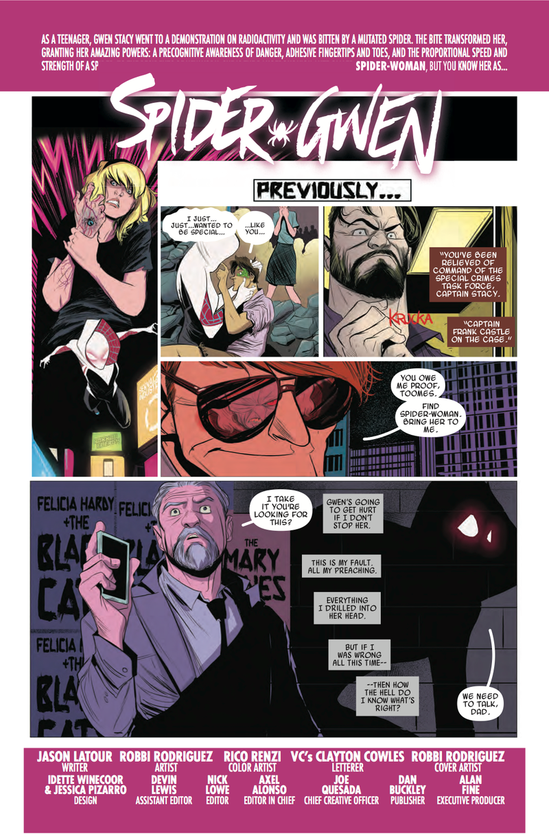 Illustration for article titled Exclusive Marvel preview: Gwen confronts her father in Spider-Gwen #3